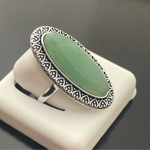 Size 8 sterling silver jade ring